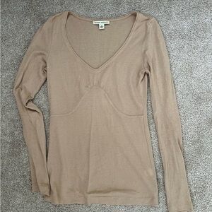 Banana Republic Women's V-Neck Sweater - Beige Taupe